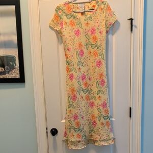 White Stag Yellow and Pink Floral Maxi Dress
